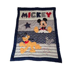 Disney Baby Mickey Mouse & Pluto Blanket – 41"x30.5" – Excellent Condition